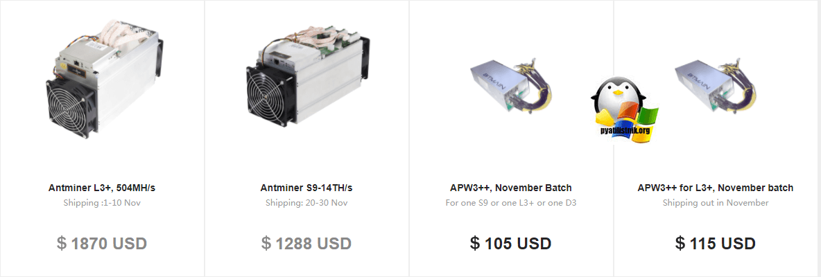 цены на Antminer D3 и L3